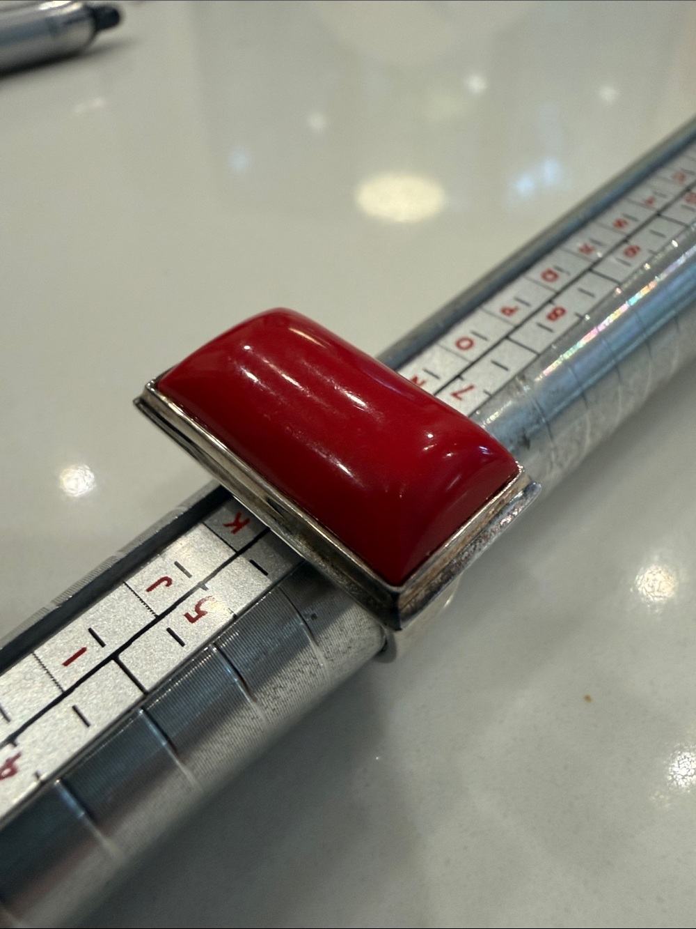 RLM studios silver and red jasper ring, size 6.